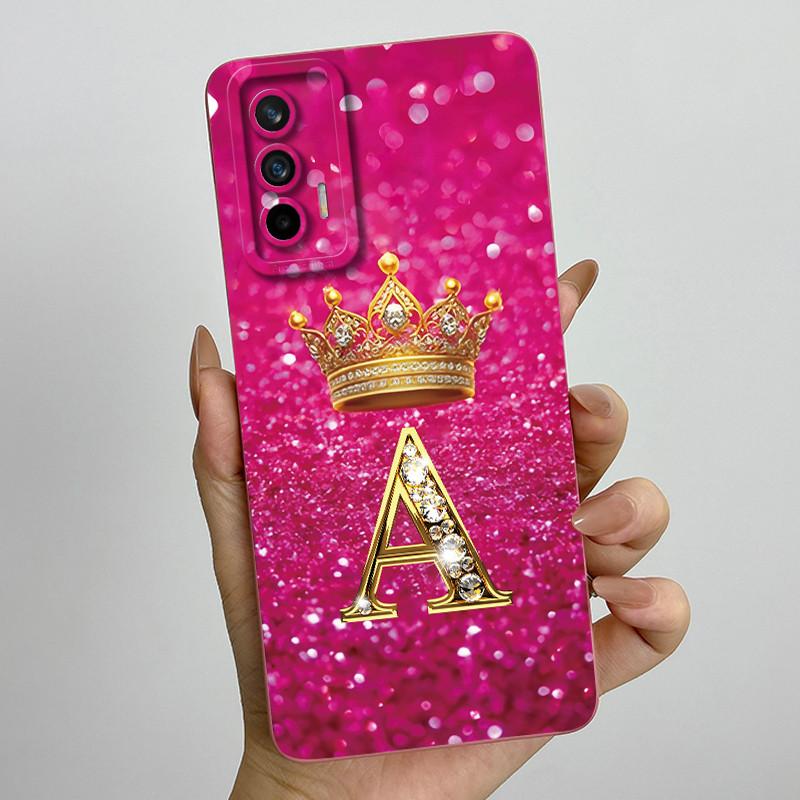 For Realme GT Neo Flash / Neo 2T / Q3 Pro 5G Fashion Initial Letter Couple Phone Case Soft Silicone TPU Lens Protective Casing