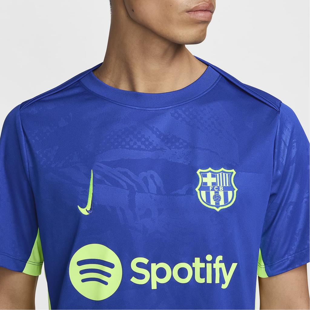 Nike Dri-Fit Academy FW24 Pro Third F.C. Barcelona Series Crew Neck Pullover Short Sleeve Soccer Jersey Men Tops Blue FQ2544-418