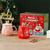 Christmas Ceramic Cup with Lid Spoon Mug Holiday Set Cup Large Capacity Coffee Cup Water Cup