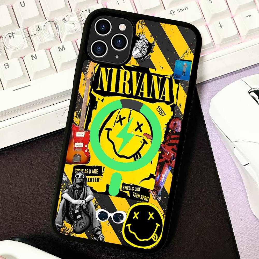 Rock Classic N-Nirvana Band Magnetic Wireless Phone Case For IPhone 17 16 15 14 13 12 11 Pro Max For Magsafe Cover