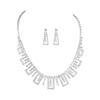 Luxury Sparkling Rhinestone Necklace Earrings Two-piece Set