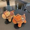 Plush Pony Charming Keychain In Deep Coffee With Silver Rings Great For Ages All