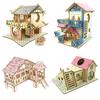 Hamster Hideout Wooden Hut Small Animals Accessories Double Layer Villa Rat Room House Cage Exercise Toy with Ladder Board