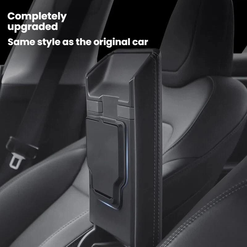For Tesla Model 3/Y/YL Magnetic Center Console Armrest Storage Box – Privacy Hidden Organizer Tray, Anti-Fly Magnetic Cover