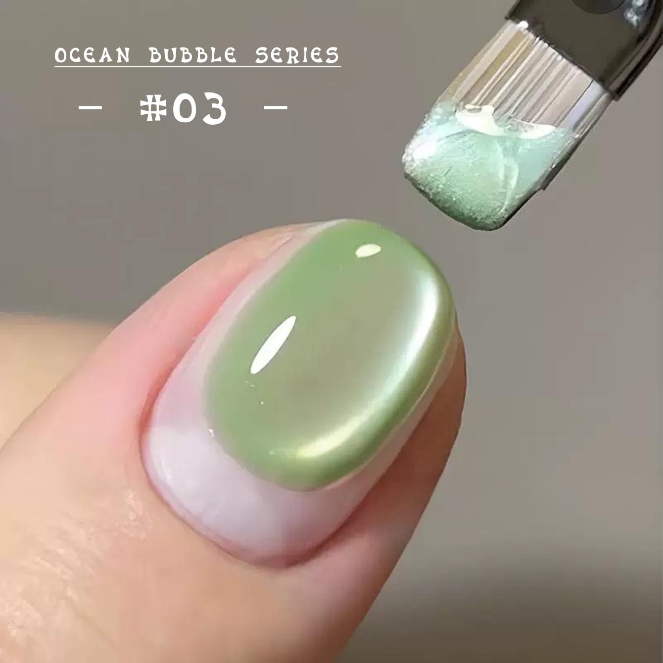 

8 мл розовая вода золото кошачий глаз океан пузырь стеклянные бусины гель лак для ногтей весенние ногти маникюр украшения зелёный