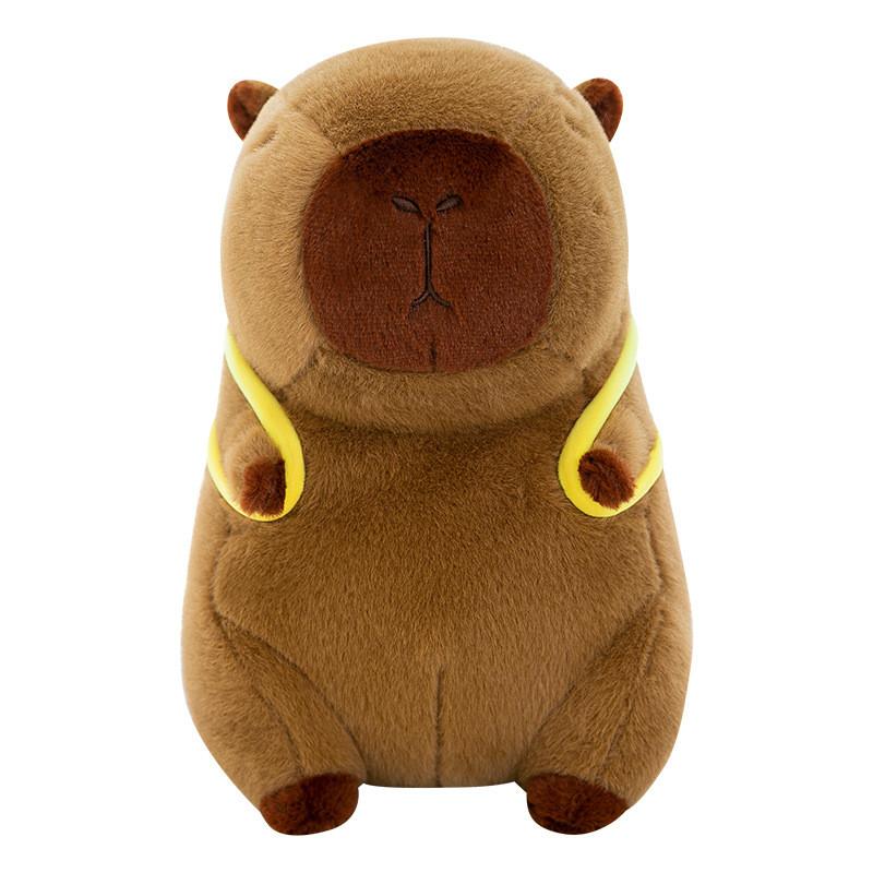 Plush Capybara Animal Toy Cushion With Bee Backpack For Kids Decor Bedroom