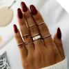 10 sztuk/zestaw moda Punk minimalistyczny Midi okrągły zestaw pierścionków skręcanych dla kobiet Bohemia Vintage Metal Knuckle Finger Rings Biżuteria