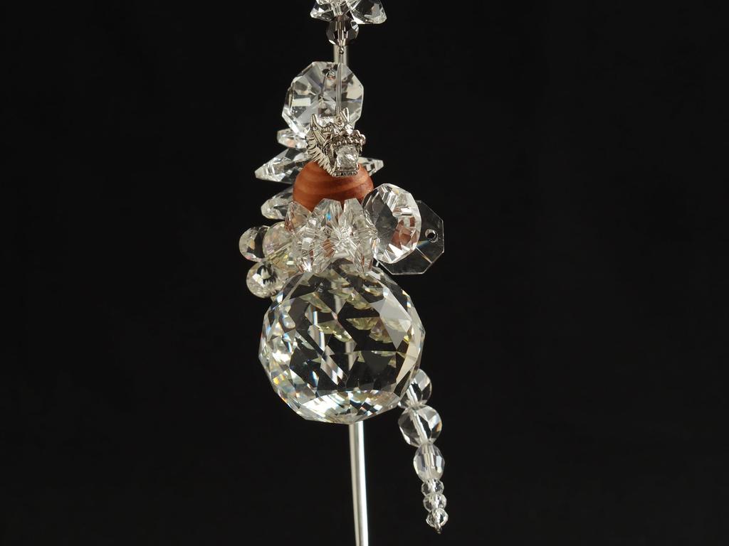 RELIGHT Rising Dragon Crystal Glass Suncatcher with Stand, Feng Shui Decor (Coiled Dragon, Silver)