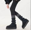 Knitted Socks Contrasting Color Splicing Gray Calf Socks Autumn And Winter Calf Covers With Snow Boots Slimming Socks