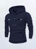 Herren Casual Paris Buchstaben-Print Kapuzenpullover, Normale Passform, Kapuzenkragen-Stil, Einfarbig mit Grafikdruck, Lässiger Langarm-Pullover