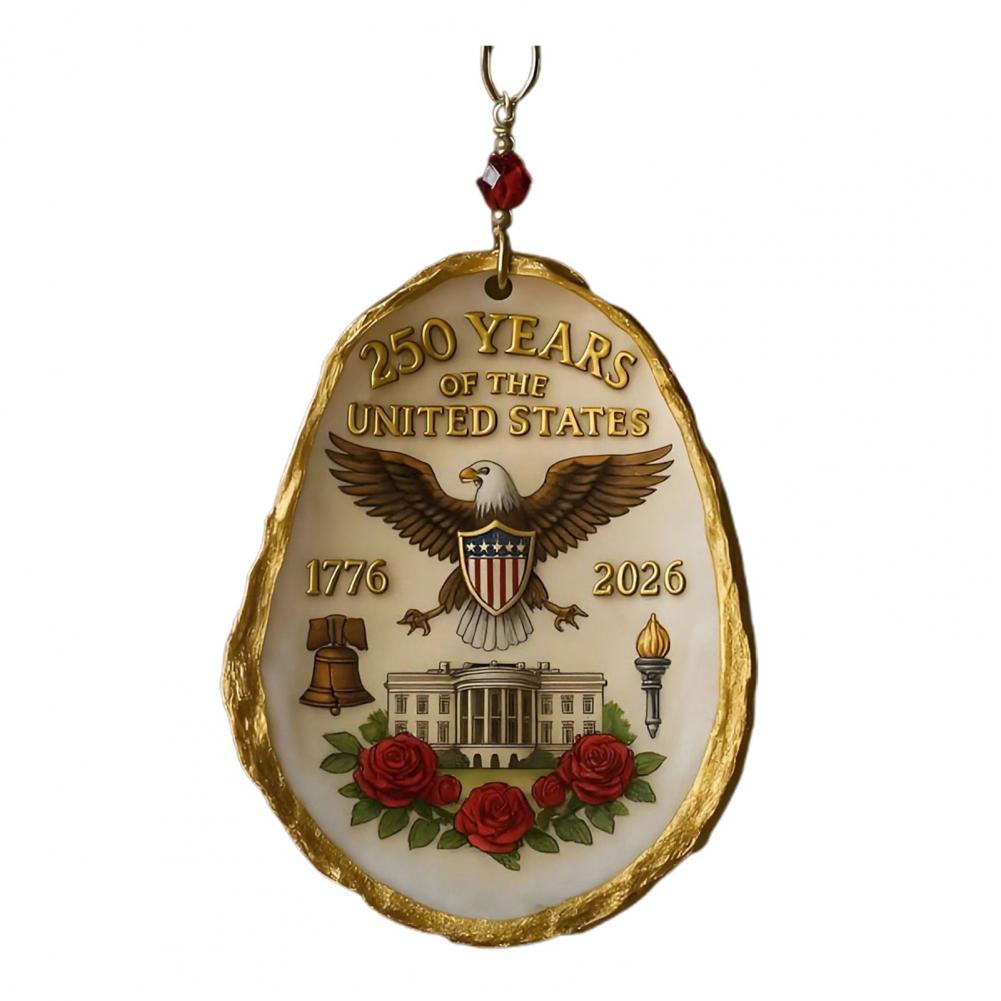 Commemorative Oyster Ornament United States Theme Oyster Ornament 250th Anniversary Patriotic Oyster Shell for Christmas