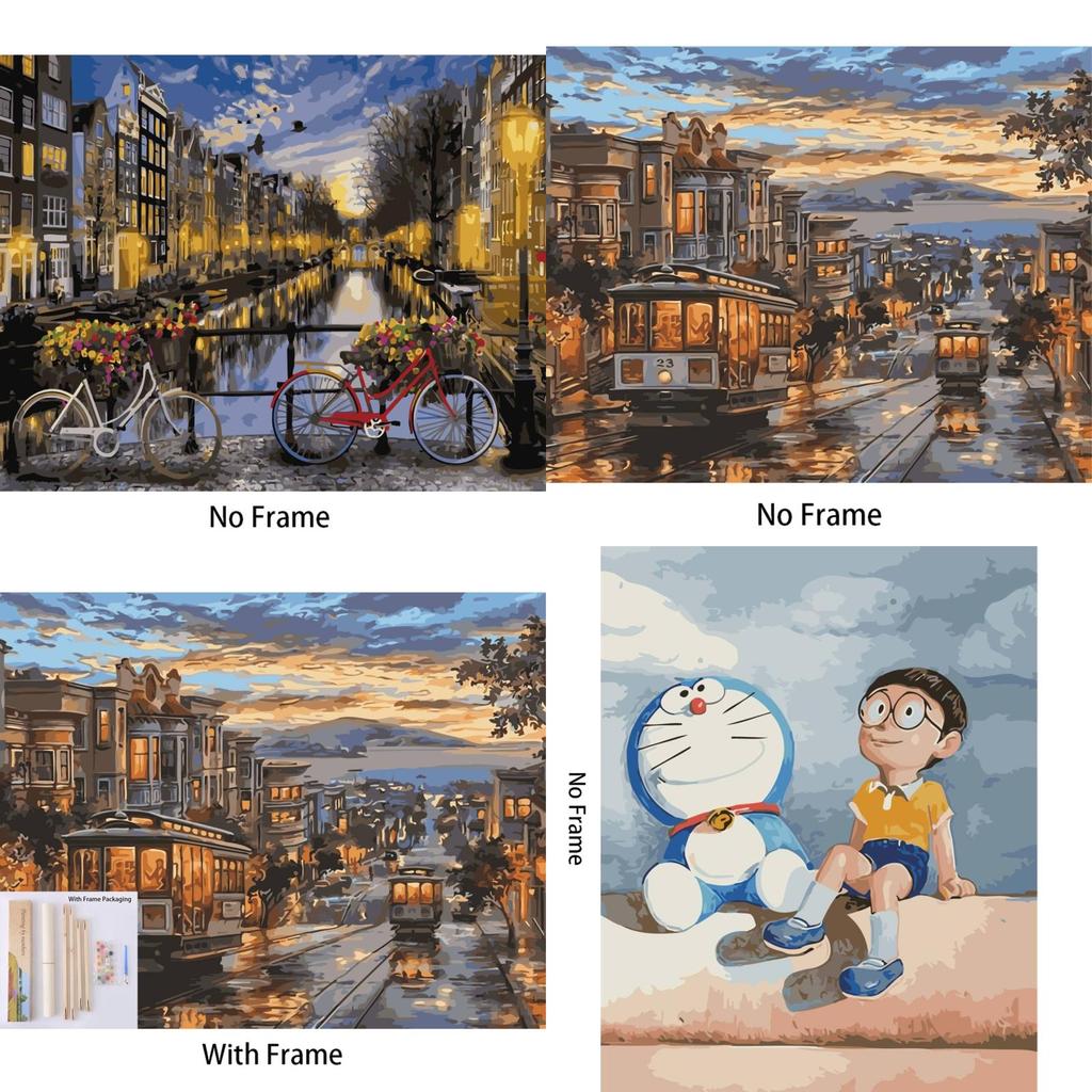 Çocuklar ve Yetişkinler İçin Eko-dostu Akrilik Boyalarla Zarif Kendin Yap Sayılarla Boyama Kiti