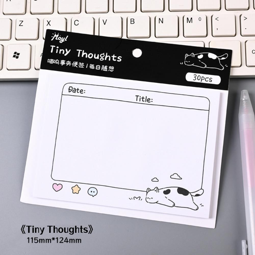 Kawaii Stationery High Quality Self Adhesive Reminder Feline Sticky Notes Portable Black White Notepads For Office Students Home