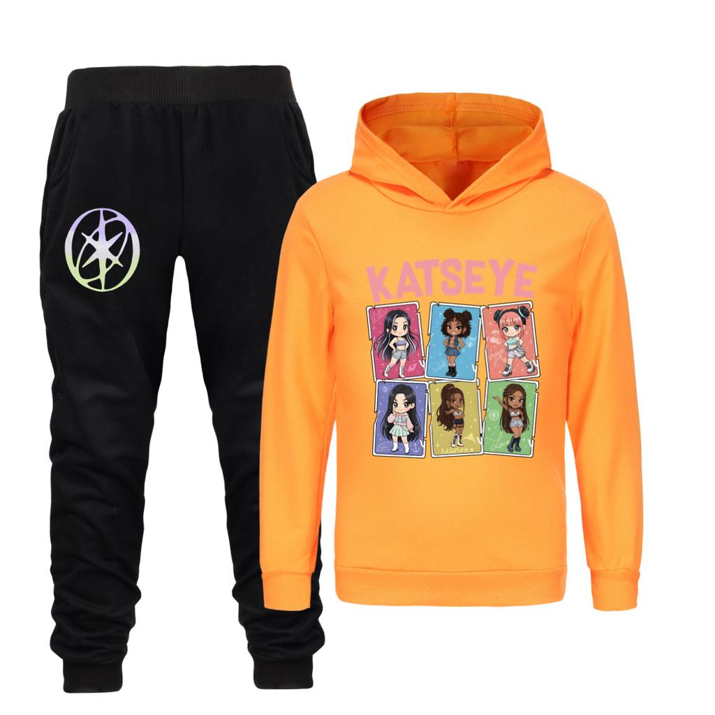KATSEYE Retro Clothes Kids Fashion Beautiful Chaos Hoodie Pants 2pcs Set Toldder Girls Outfits Boys Tracksuits Children's Sets