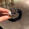 Rhinestone Pearl Elegant Large Hair Tie for Ponytails and Buns