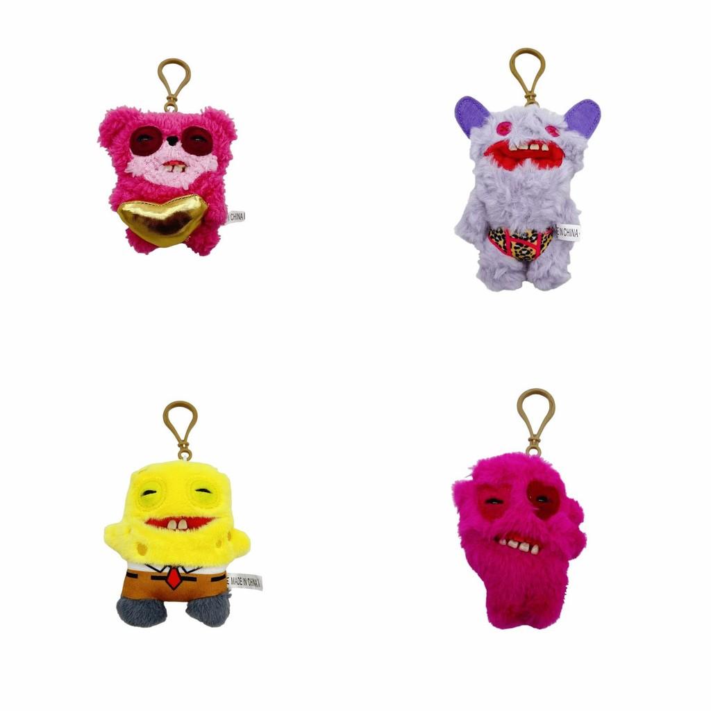 Fuggler Big Teeth Monster Plush Keychain With Cartoon Character For Kids And Decor