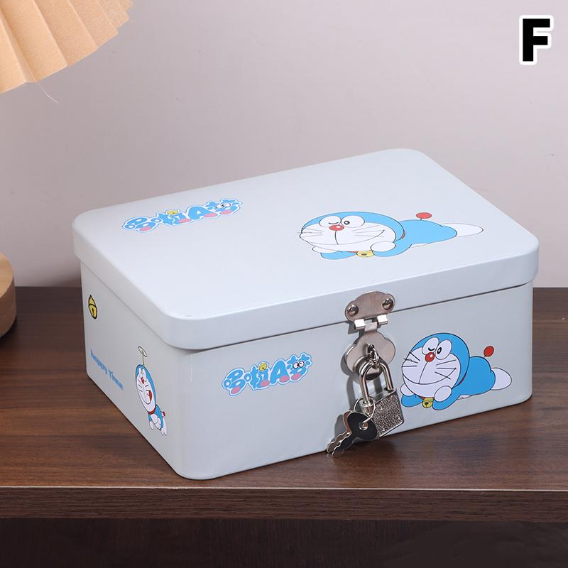 1Pc Lockable Storage Box Desktop Home Use Tinplate Can Money Box For Kids Waterproof Portable Secret Safe Box