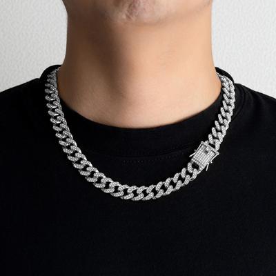 Joyería Collar Unisex Punk Pedrería Aleación 1 Pieza Moda Mujeres Hombres Cadena Cubana Regalo de Cumpleaños Hip Hop Exageración Hecho a Mano