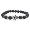 European-American Style 8MM Volcanic Rock Fatima's Hand Bracelet