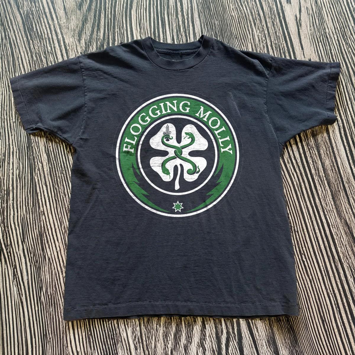 Flogging Molly Logo Rock Band Unisex Black T-shirt Size S-5XL S