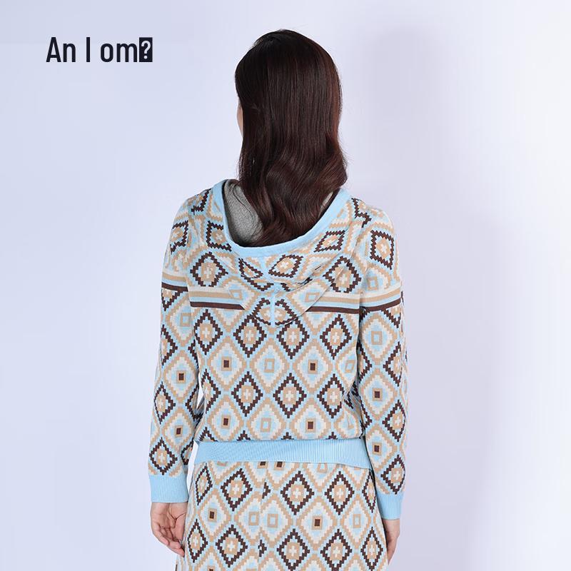 Yanu Autumn/Winter Jacquard Hooded Pullover