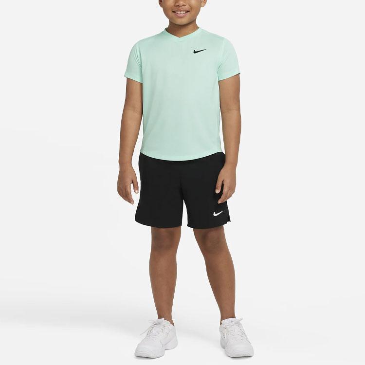 Nike Court Dri-FIT Victory Solid Logo Short Sleeve T-Shirt Kids Tops Teal CV7565-379