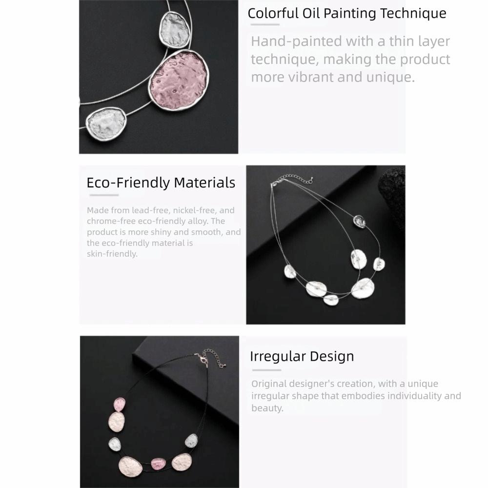 Colored Colorful Choker Irregular Neck Pendant Creative Women's Necklace  Women