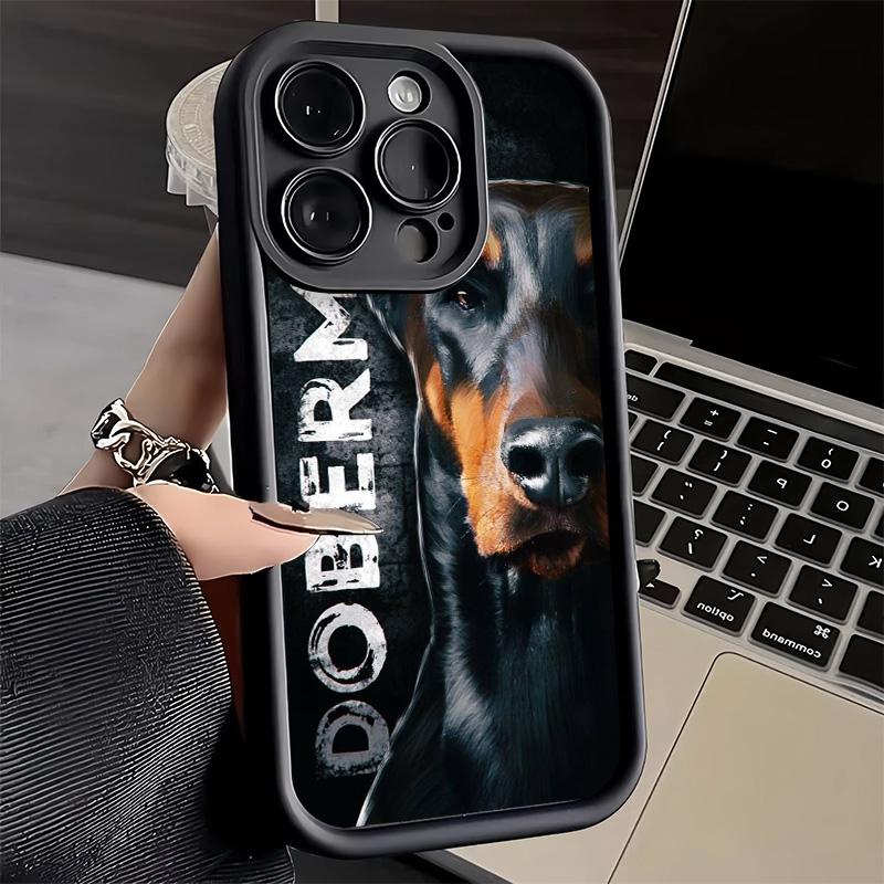 Phone Case for iPhone 17 Air 16E 15 16 Pro Max Doberman Dog Cool Cover 14 Plus 13 12 Mini Soft Shell Silicone Fundas