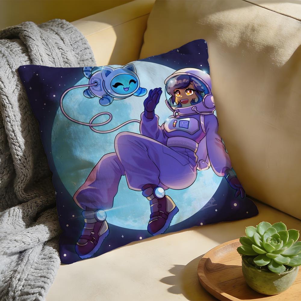 Cushion Cover Washed Linen Soft Breathable Decorative Case for Sofa Home Pillow cover Cartoon AAphmau DDecorative 30x30cm