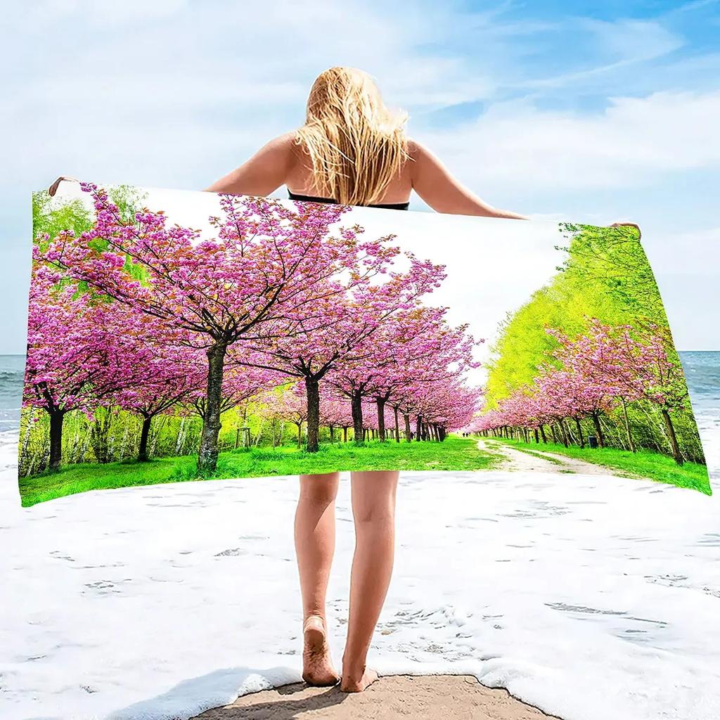 Adults Oversized Beach Towels Women Sand Free Tree Beach Towels Quick Dry Large Bath Towels Microfiber Lightweight Travel Towel