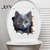 Toilet Lid Decoration Broken Wall Cat Sticker, Peel And Stick Decor PVC Bathroom Decal Decal, Removable Waterproof Sticker for
