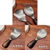 Stainless Steel Rice Ladle With Wooden Handle And Flat Head Ideal For Home Use