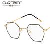 New metal polygonal glasses frame retro literary irregular flat mirror can be matched with myopia