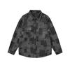 Herren Japanische Jacquard Karomuster Denim Hemdjacke - Lockere Passform, Abfallende Schultern, Langarm, Herbst Freizeitkleidung