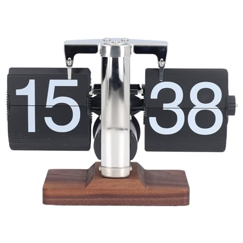 

Retro Digital Flip-Down Desk Clock, Automatic Rotating Tube Mechanical Flip-Down Clock for Home Room Office Decor (Black)