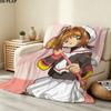 1PC Cardcaptor Sakura Patterned Flannel Blanket Suitable For All Seasons For Home Decor Warmth And Comfort Gifts Holiday Present