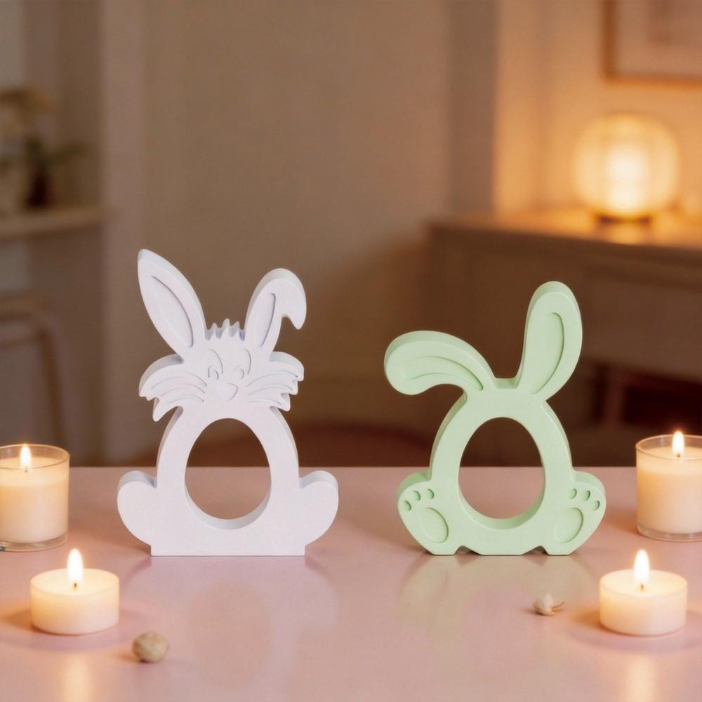 Non-stick Easter Rabbit Molds Heat Resistant Flexible Silicone Bunny Mold DIY Crafts Hollow Bunny Candle Making Mold