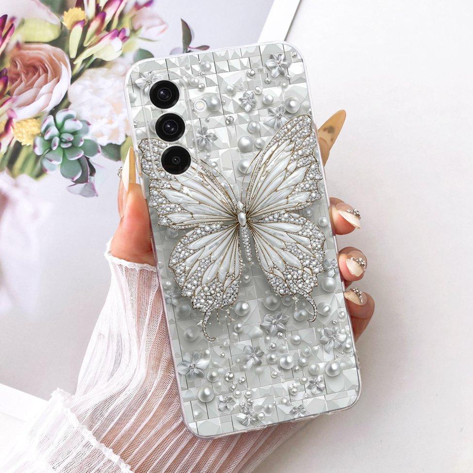 Clear For Samsung A26 SM-A266E SM-A266B Case For Samsung Galaxy A26 Cover Luxury Fashion Flowers Cute Kawaii Painted