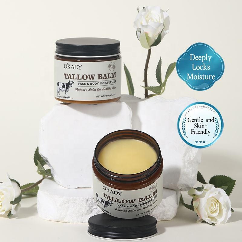 Okady Soft Texture Natural Vegan Tallow Skincare 150G Beef Tallow Moisturizer Body & Face Tallow Cream