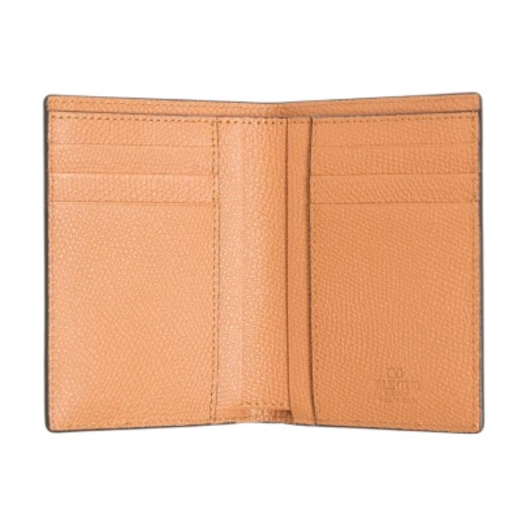 Valentino Vlogo Signature Brand Logo Cat Pattern Grain Leather Card Holder Women Card Holder Blue Ivory 8Y2P0AP1AXU9VM