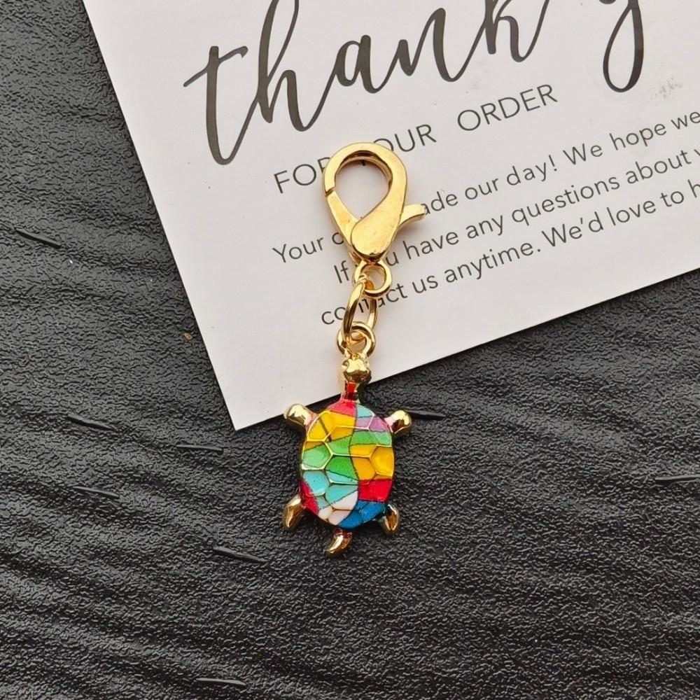 10/12pcs DIY Charms Turtle Key Chain Metal Mini Tortoise Pendant Tortoise Keychains  Small Gifts