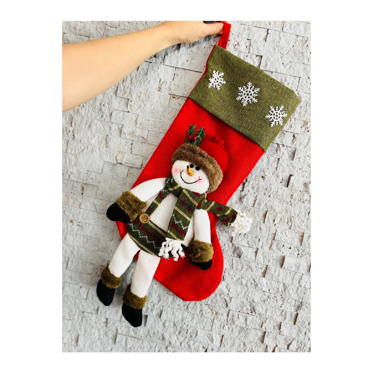 

Christmas Decor Ornament Christmas Gift Bag Stocking Plush Christmas Stocking Fireplace Hanging Xmas Stocking Snowman