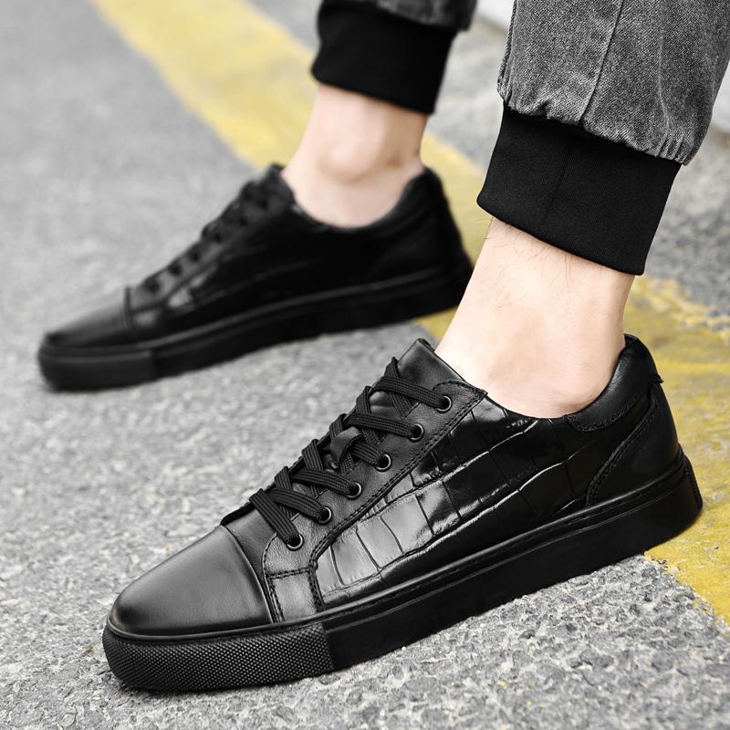 Echtschuhe Herren Schnürschuhe Frühling Herbst Flats Outdoor Herren Freizeitschuhe Weiches Rindsleder Herrenschuhe Herren weiße Schuhe