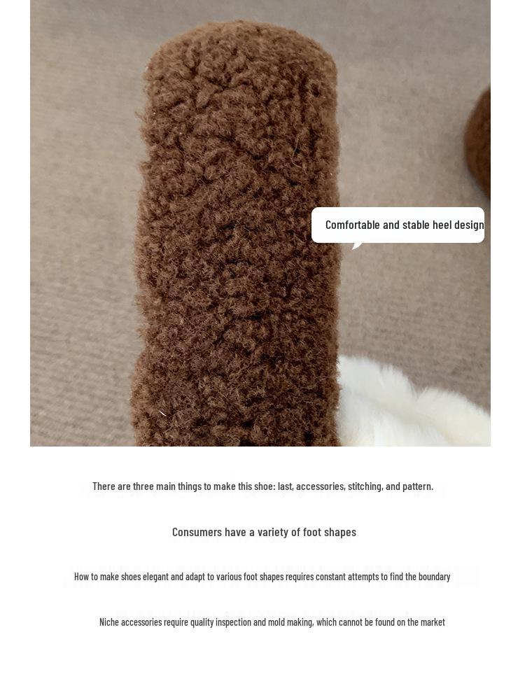 Women's Fuzzy Slippers: New 2025 Thick-Soled, Height-Enhancing, Plus Velvet Cotton for Autumn/Winter