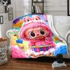 1Pc Cute Labubu Blanket Soft Comfortable Polyester Blanket All Season Use Suitable Bedroom Office Outdoor Perfect Christmas Gift Choice Print Home Bla