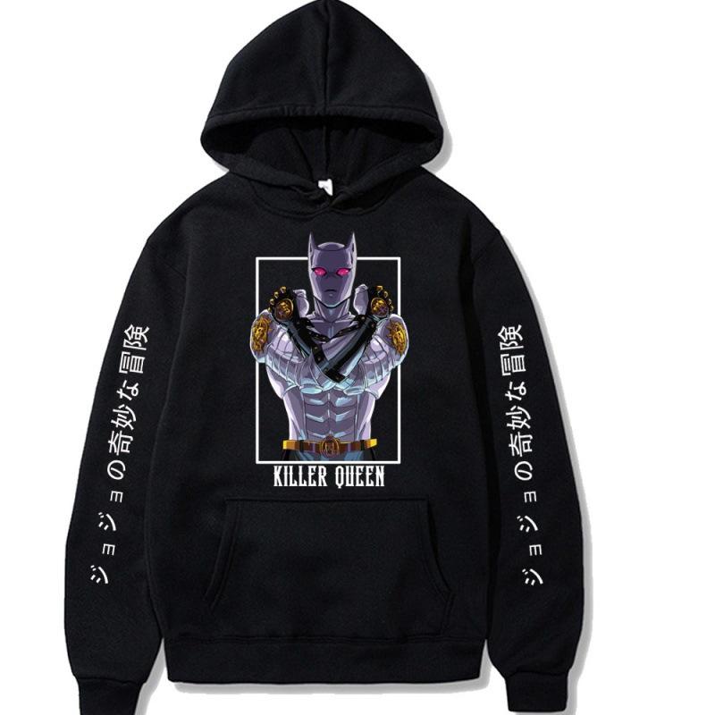 

JOJO KILLER QUEEN Японская Анимация Мужское Худи Новая Толстовка Мужская Женская Модный Дизайн Бренда Пуловер Мужские Худи Флис XS