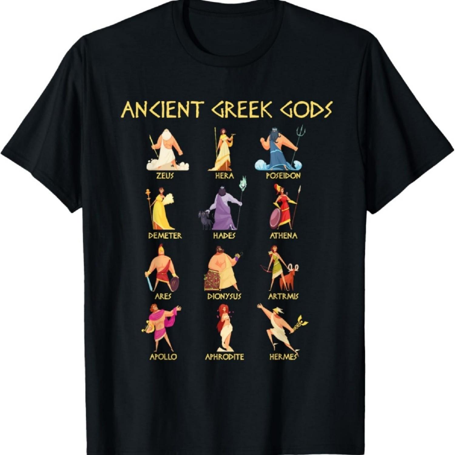 Футболка Боги греческой мифологии - Древнегреческие боги S чёрный