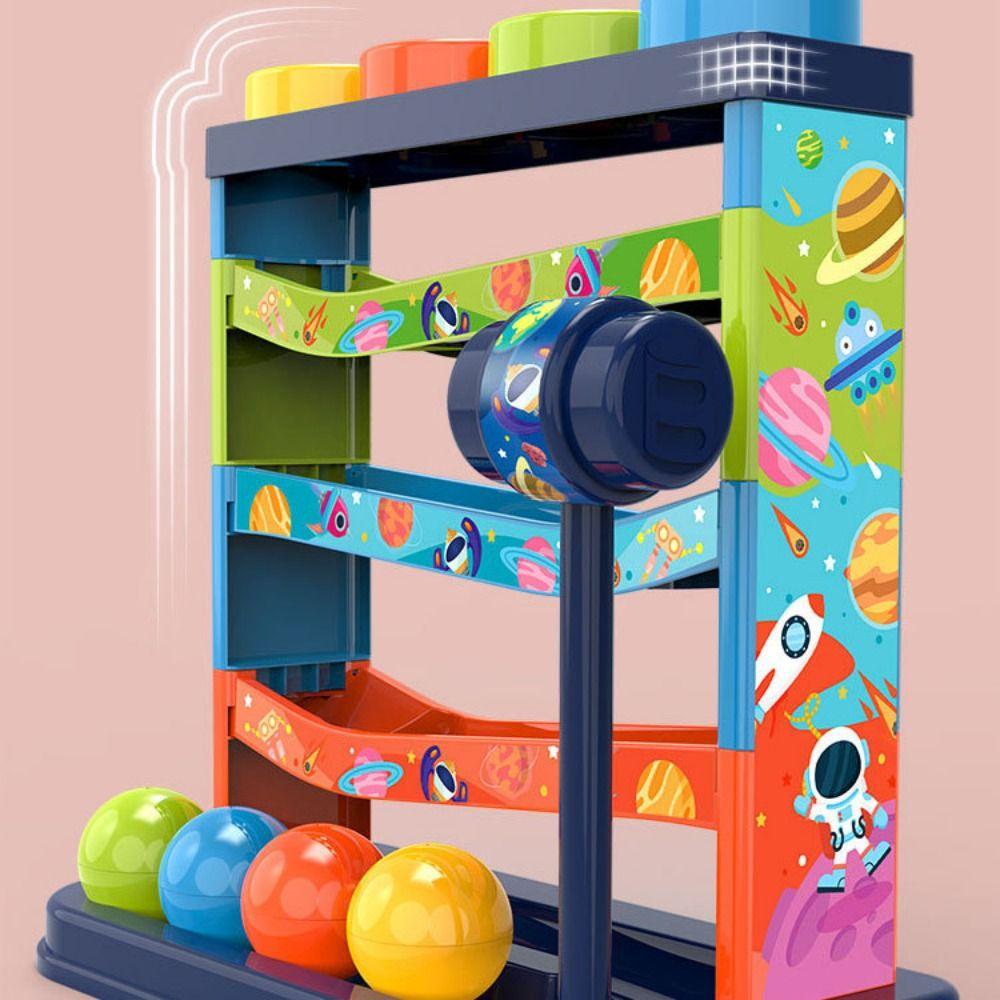 Montessori Slide Rolling Ball Ramp Toy Plastic Track Knocking Ball Toy Birthday Gifts