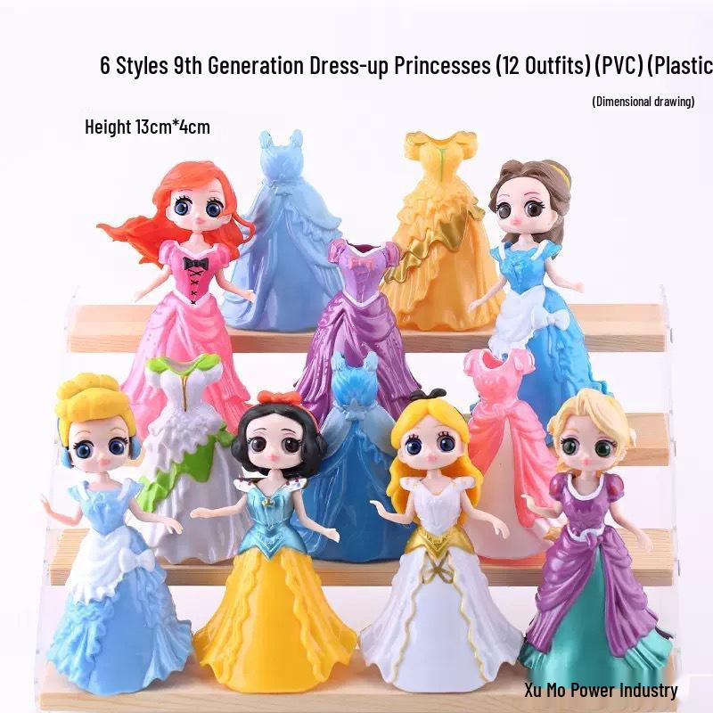 Princess Dress-Up Doll Set with Changeable Clothes, Frozen Theme, Perfect Birthday Gift for Little Girls