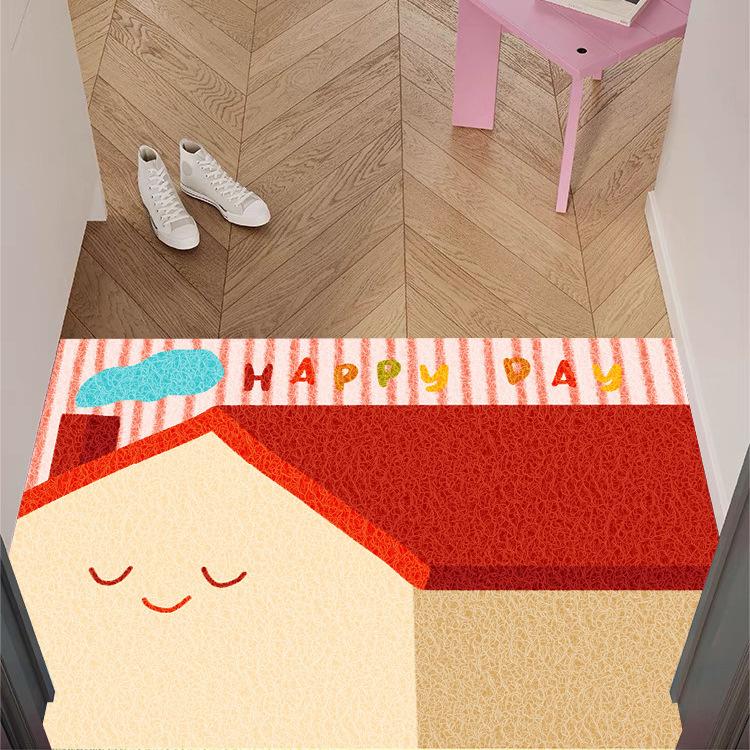 

С кремом The Wind и Haiyuan Chuang, корейский коврик для входа с защитой от ветра, нескользящий скребковый коврик для ног, шелковый коврик для входа, устойчивый к грязи и порезам 50*80cm